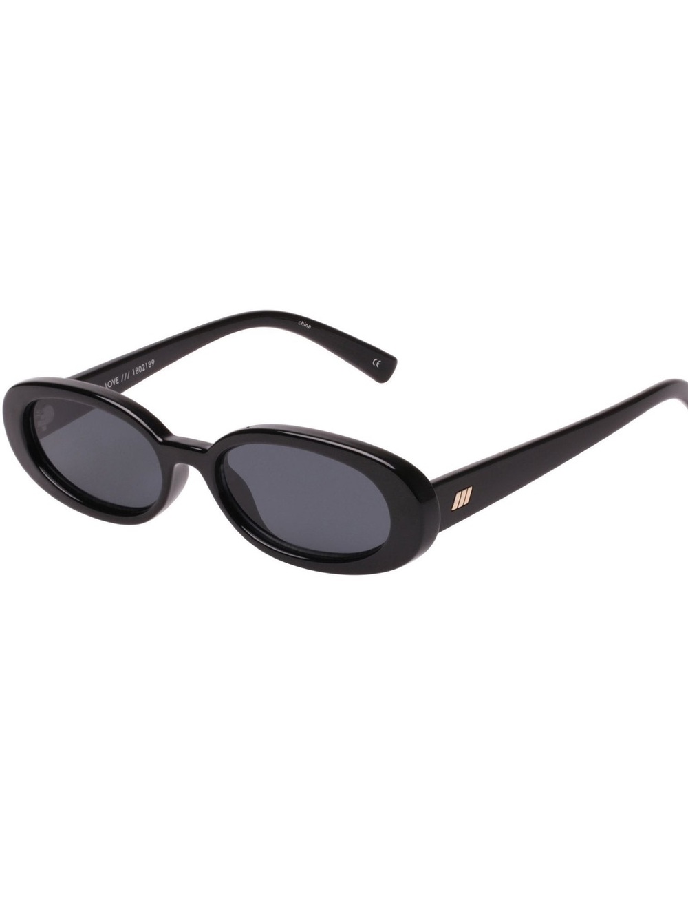 Outta Love Oval Sunglasses Black
